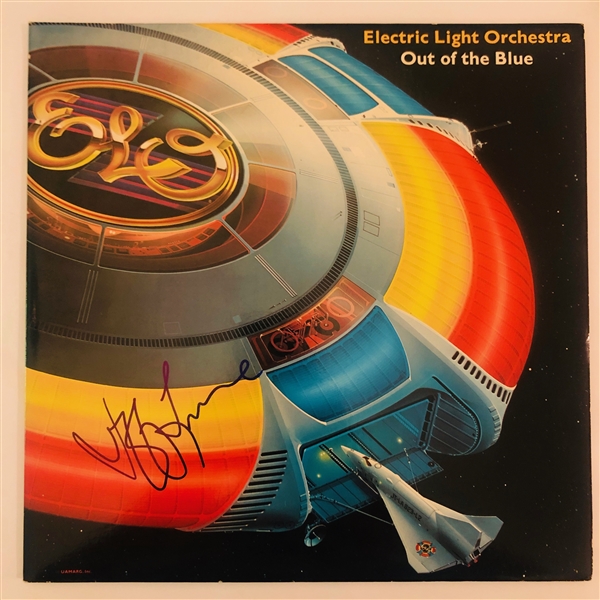 ELO: Jeff Lynne In-Person Signed "Out of the Blue" Record Album Cover (John Brennan Collection)(Beckett/BAS Guaranteed)