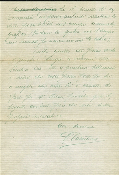 Rudolph Valentino Signed & Hand-Written 7" x 9" Letter (PSA/DNA)