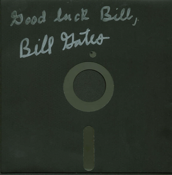 Microsoft: Bill Gates Rare & Desirable Signed Original 8-Inch Floppy Disc (BAS/Beckett)
