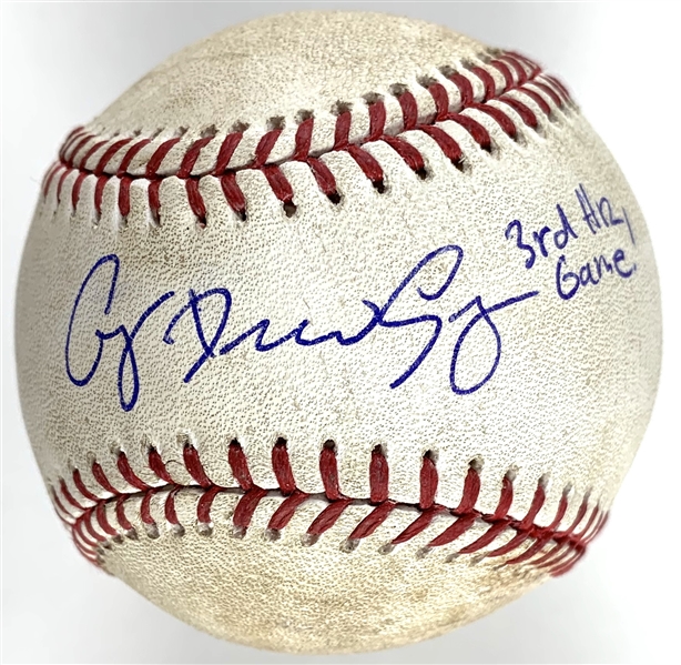Corey Seager Signed & Game Used OML Baseball from 9-23-15 Game vs. DBacks w/"3rd HR Game!" Inscription :: Ball Pitched to Seager! (JSA & MLB Holo)