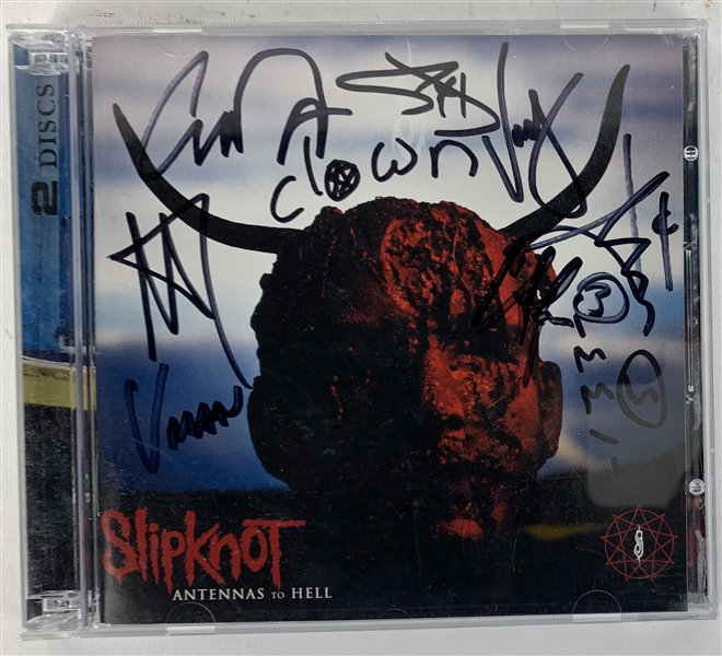 Slipknot Rare Group Signed "Attennas to Hell" CD Cover (Beckett/BAS)