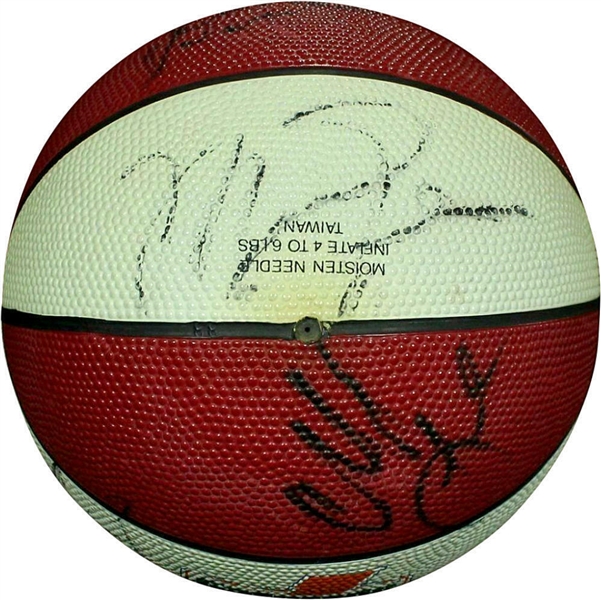 1990-91 NBA Champion Chicago Bulls Team-Signed Mini Basketball w/ 10 Signatures! (PSA/DNA)
