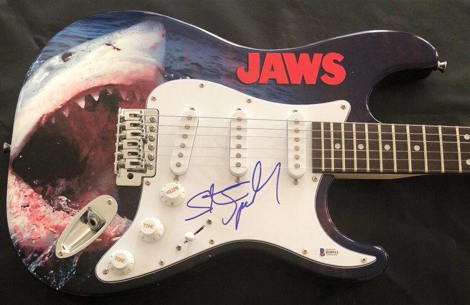 Steven Spielberg Signed "Jaws" Custom Electric Guitar with Custom Wrap Design (Beckett/BAS COA)
