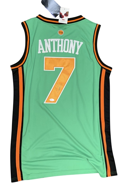 Carmelo Anthony Signed New York Knicks Saint Patricks Day On-Court Style Jersey (JSA)