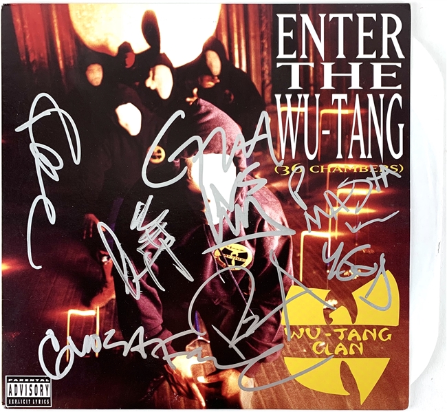 Wu-Tang Clan Group Signed "Enter the Wu-Tang Clan - 36 Chambers" Record Album Cover (JSA)