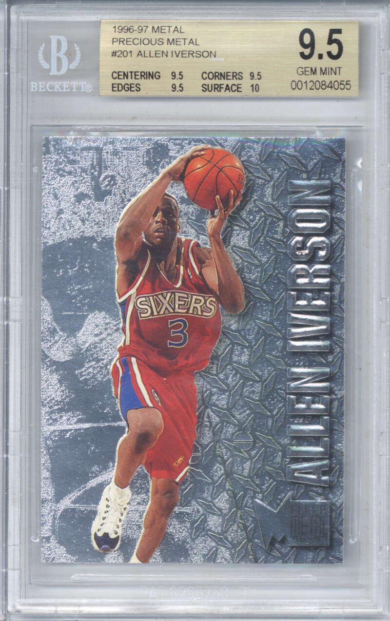 Lot Detail - Allen Iverson ULTRA-RARE 1996-97 Fleer Precious Metal #201 ...