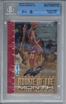 LeBron James Signed 2003-04 Upper Deck Rookie-of-the-Month Limited Edition /23 Rookie Card (Beckett/JSA)