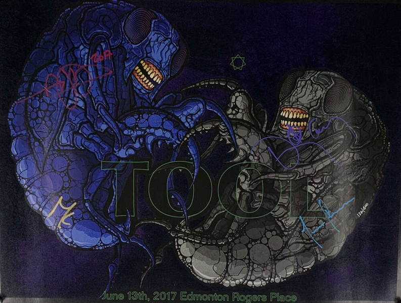 TOOL Group Signed 16" x 20" 2017 Concert Poster w/ All Four Members (Beckett/BAS)