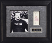 John Belushi Endorsed Signed Bank Check with Unique "2nd City" Inscription - In Custom "Animal House" Themed Display! (Beckett/BAS LOA)