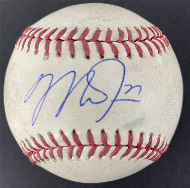 Mike Trout Signed & Game Used June 06, 2019 Baseball Pitched to Trout! (PSA/DNA & MLB)