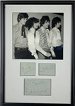 Pink Floyd Band Signed 16" x 23" Early Cut Signature Display w/ ULTRA-RARE Syd Barrett! (JSA LOA)(Floyd Authentic Guaranteed)