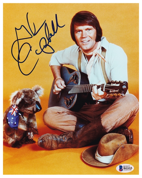Glen Campbell Superb In-Person Signed 8" x 10" Color Photo (Beckett/BAS COA)