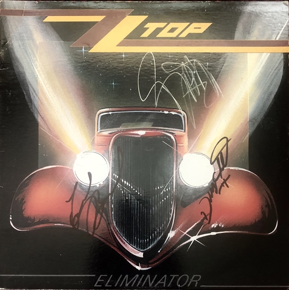ZZ Top Group Signed "Eliminator" Record Album Cover (Beckett/BAS Guaranteed)