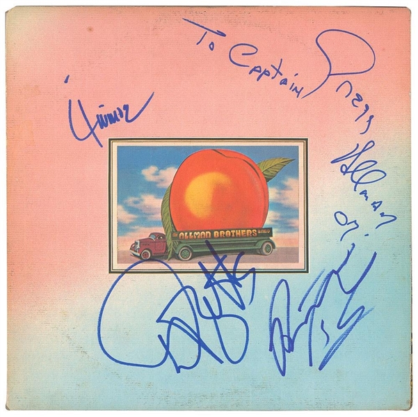 The Allman Brothers In-Person Group Signed "Eat A Peach" Record Album (John Brennan Collection)(Beckett/BAS Guaranteed)