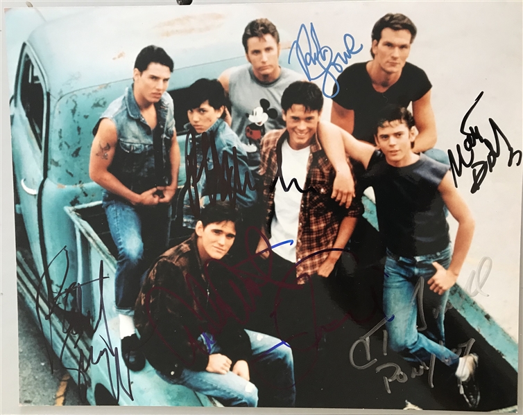 The Outsiders Very Rare In-Person Cast Signed 8" x 10" Color Photo with Cruise, Swayze, etc. (ACOA)