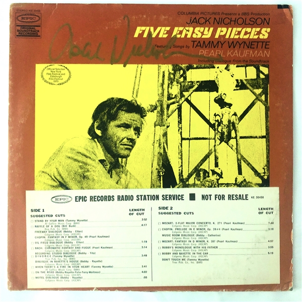 Jack Nicholson In-Person Signed "Five Easy Pieces" Vintage Soundtrack Album Cover (John Brennan Collection)(Beckett/BAS Guaranteed)