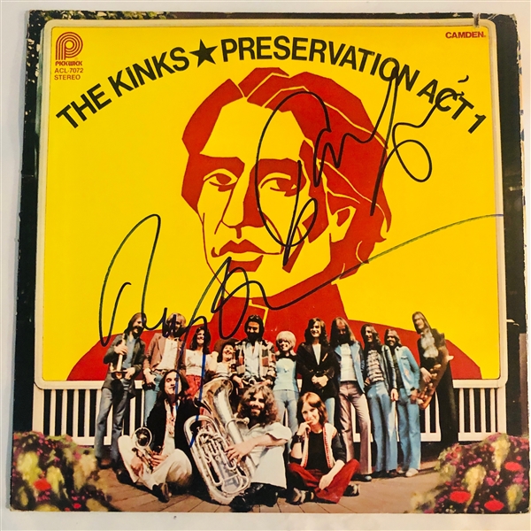 The Kinks: Ray Davies & Dave Davies Signed "Preservation Act 1" Record Album Cover (John Brennan Collection)(Beckett/BAS Guaranteed)