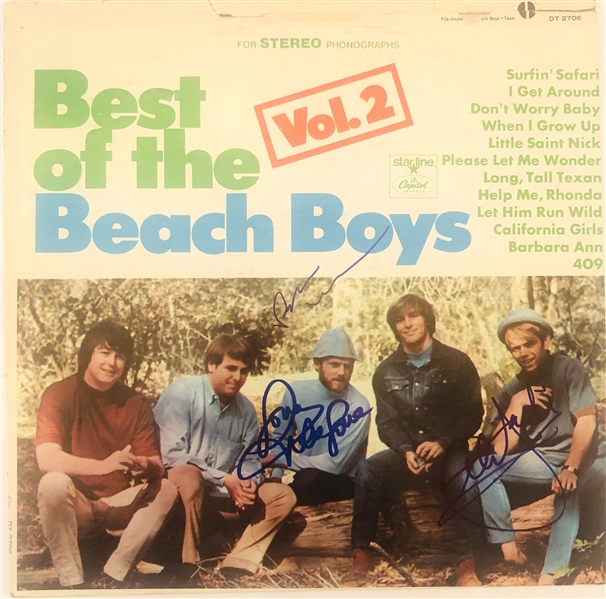 The Beach Boys Group Signed "Best of the Beach Boys Vol. 2" Album with Wilson, Love & Jardine (John Brennan Collection)(Beckett/BAS Guaranteed)