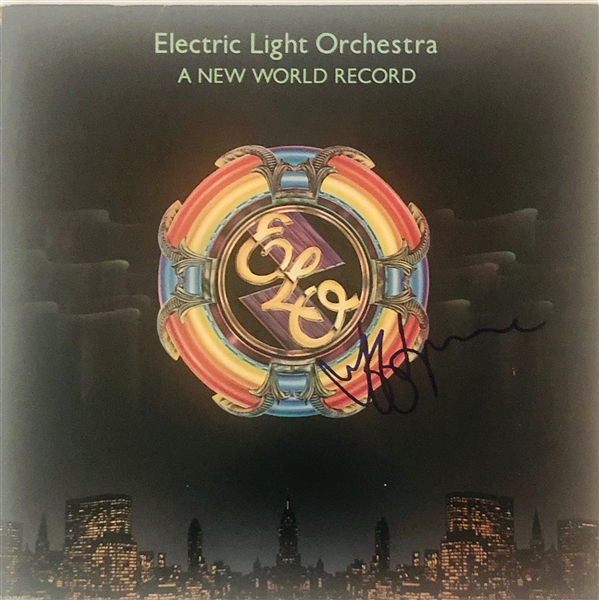 ELO: Jeff Lynne In-Person Signed "A New World Record" Album Cover (John Brennan Collection)(Beckett/BAS Guaranteed)
