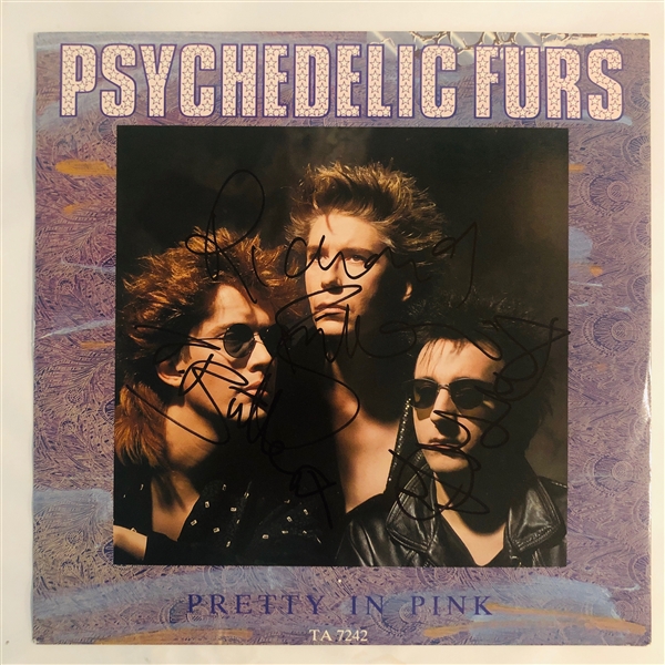 The Psychedelic Furs In-Person Group Signed "Pretty In Pink" Album Cover (John Brennan Collection)(Beckett/BAS Guaranteed)