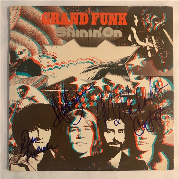 Grand Funk Railroad Group Signed "Shinin On" Record Album (4 Sigs)(John Brennan Collection)(Beckett/BAS Guaranteed)