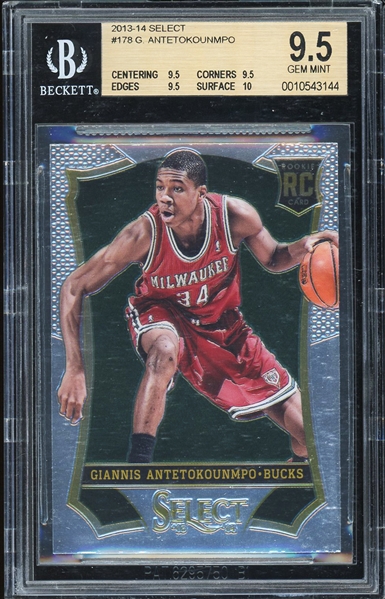 2013-14 Giannis Antetekounmpo Panini Select #178 Rookie Card :: BGS Graded GEM MINT 9.5 with 10 Subgrade!