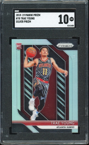 2018-19 Panini Prizm Trae Young Silver Prizm Rookie Card (SGC Gem Mint 10)