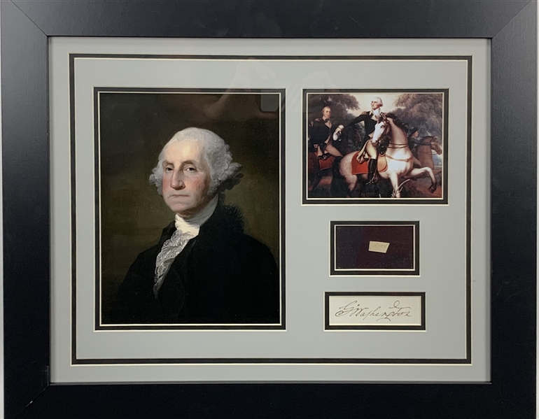 President George Washington Handwritten 24" x 20" Framed Display (JSA)