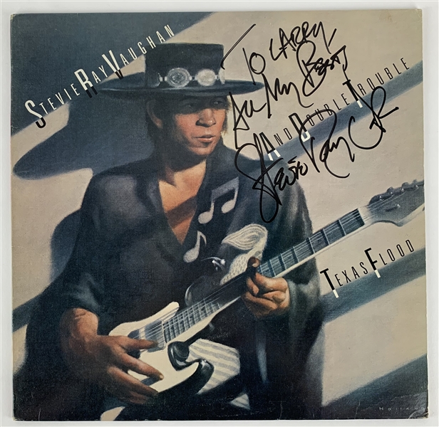 Stevie Ray Vaughan Near-Mint Signed "Texas Flood" Album Cover (BAS/Beckett Guaranteed)