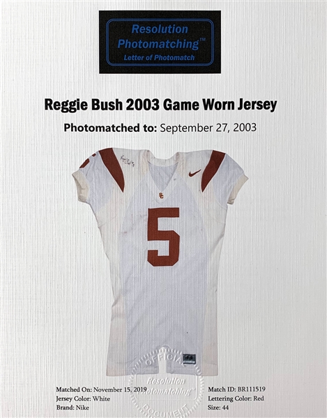 Lot Detail - 2003 Reggie Bush Game Used Signed USC Trojans Home