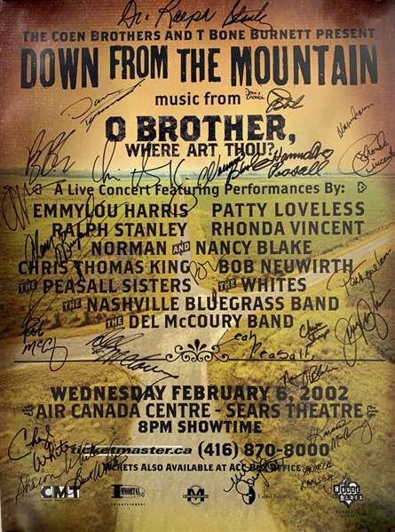 Down From the Mountain: Music From O Brother Where Art Thou Multi-Signed 17" x 23" Poster w/ Emmylou Harris & Others (JSA)