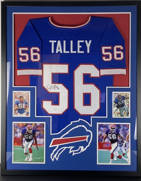 Darryl Talley Signed Buffalo Bills Jersey Framed 35.5" x 43.5" Display (JSA)