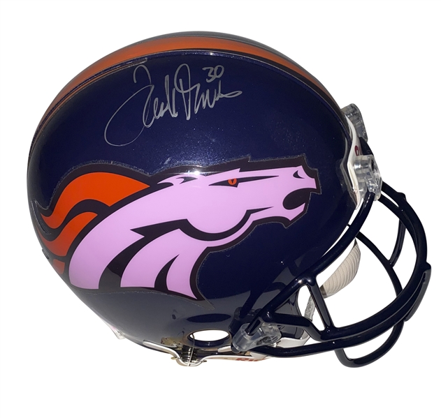 Terrell Davis Rare Signed Denver Broncos "Pink Rose" Breast Cancer Awareness PROLINE Helmet (Steiner)