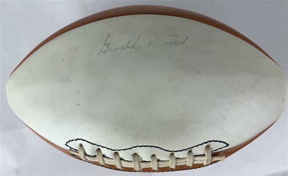 Gerald Ford Vintage Signed White Panel Football (Beckett/BAS Guaranteed)