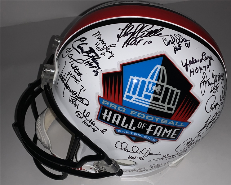 NFL HOF Legends Multi-Signed Full Size Replica Helmet w/ 30+ Signatures ! (JSA)