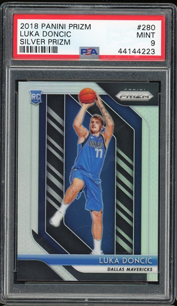 2018-19 Luka Doncic Panini Prizm Silver Rookie Card #280 - PSA Graded MINT 9