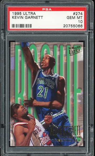 1995 Ultra Kevin Garnett #274 Rookie Card - PSA Graded GEM MINT 10