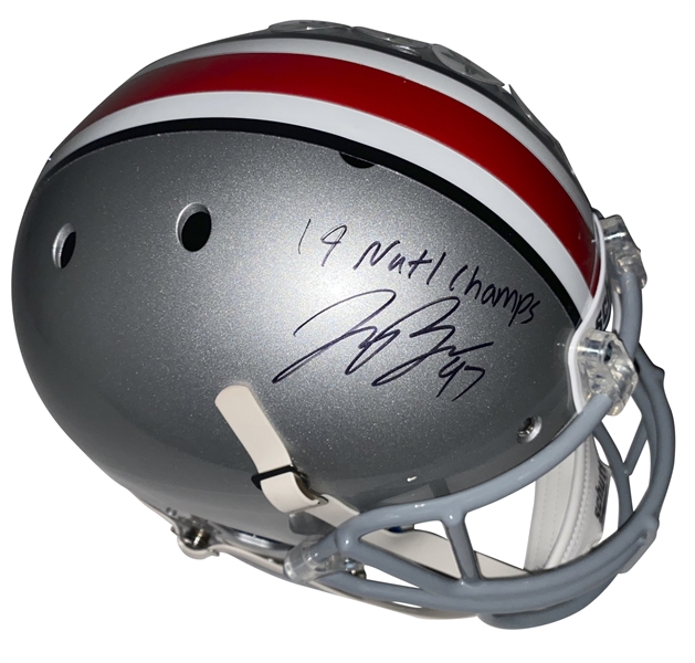 Joey Bosa Signed Replica Ohio State Helmet w/ "19 National Champs" Inscription (JSA) 