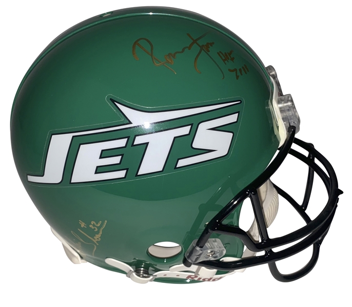 Ronnie Lott & Blair Thomas Signed PROLINE New York Jets Helmet (JSA) 