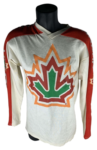 Wilf Paiement Used 1977 World Championships Team Canada Sweater (Iconic LOA)