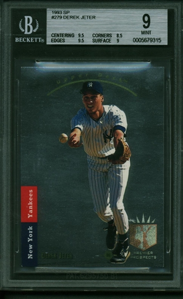 Derek Jeter 1993 SP #279 Rookie Card - Beckett/BGS Graded MINT 9!