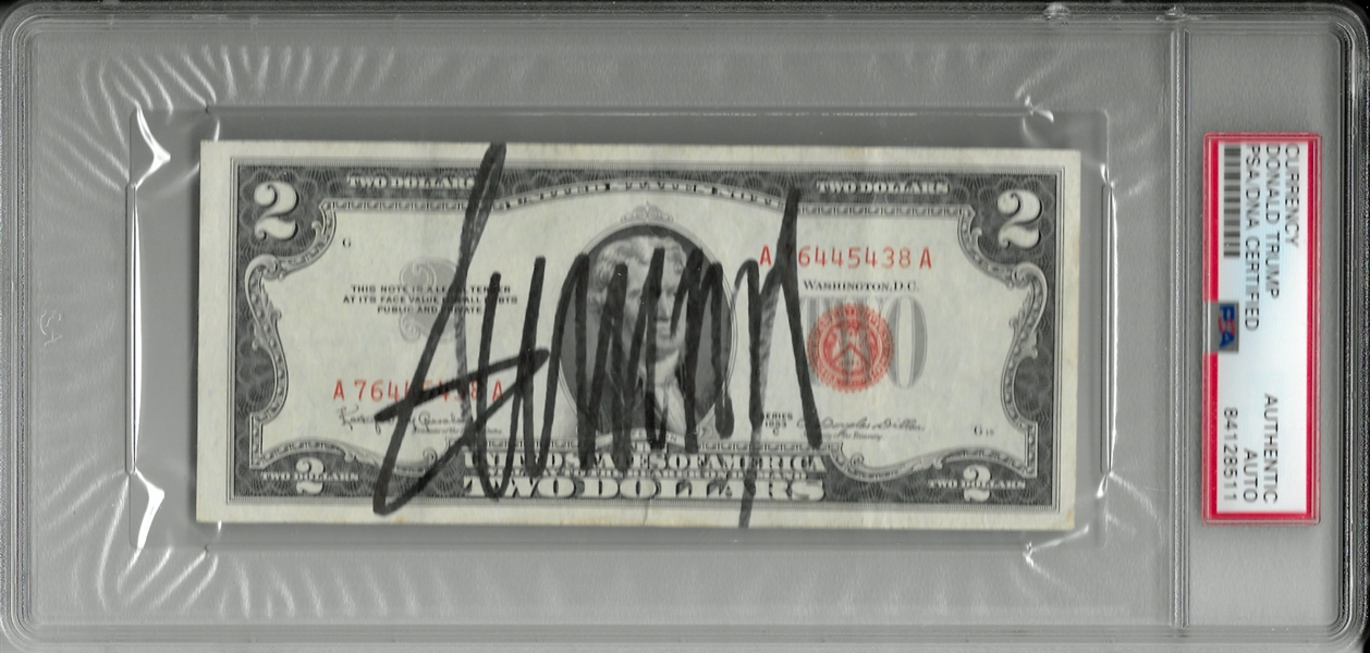 Donald Trump Signed $2 Dollar Bill (PSA/DNA Encapsulated)