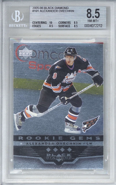 Alexander Ovechkin 2005-06 Black Diamond Rookie Card (Beckett/BGS Graded NM-MT+ 8.5)