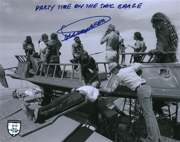 Dickey Beer Signed 8" x 10" Star Wars Photograph w/ "Party Time On The Sail Barge" Inscription (Beckett/BAS Guaranteed)