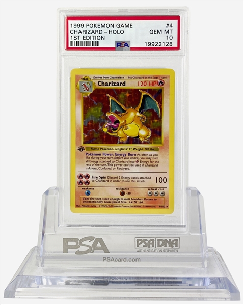 Pokemons Crown Jewel: Charizard First Edition 1999 Pokemon Game #4 Holographic Trading Card - PSA GEM MINT 10!