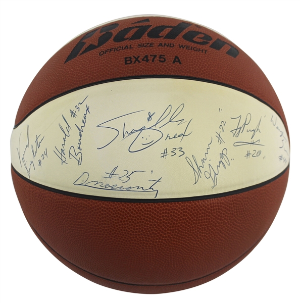 1991 LSU Tigers Team Signed Baden Basketball with Pre-Rookie Shaquille ONeal Autograph (16 Sigs)(Beckett/BAS LOA)