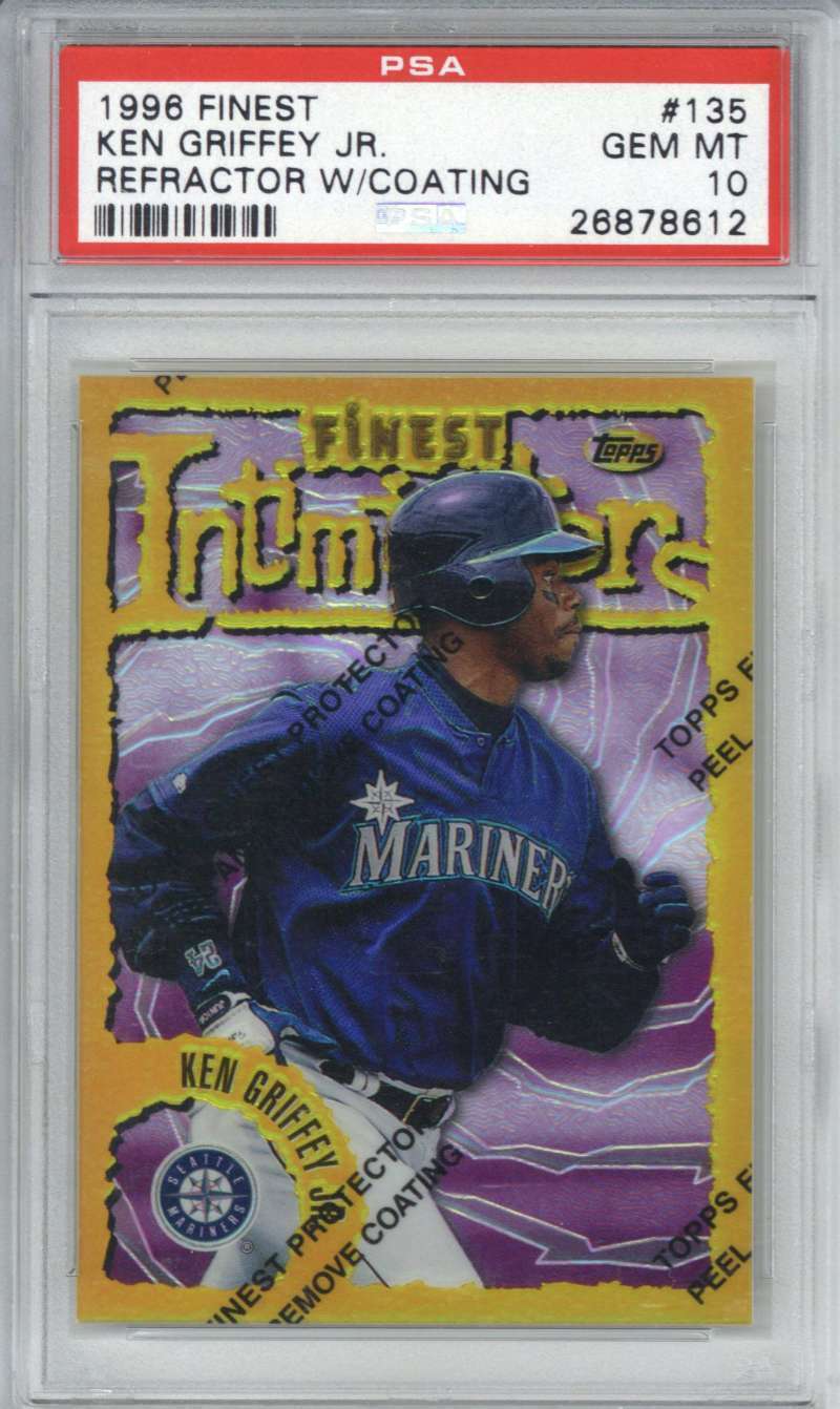 Lot Detail Ken Griffey Jr 1996 Topps Finest Refractor W Coating 135 Card PSA Graded GEM