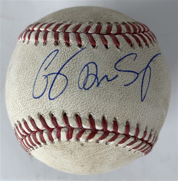 Corey Seager Game Used & Signed 2016 Rookie OML Baseball From 2 Homerun Game (MLB & PSA/DNA)