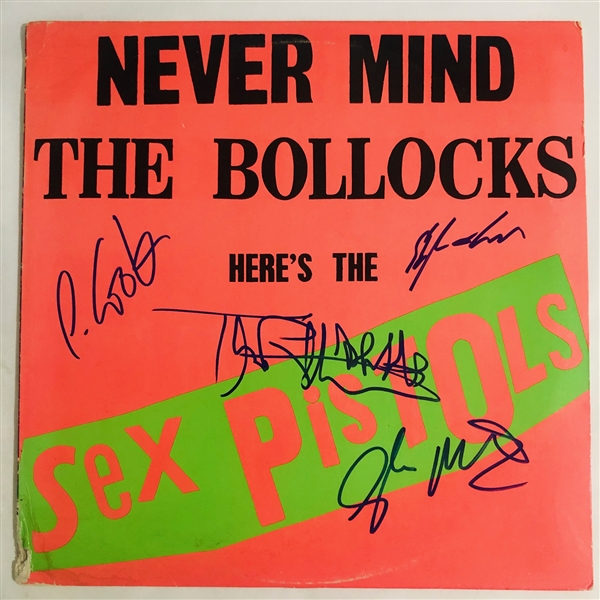 The Sex Pistols Superbly Signed "Never Mind The Bollocks" Record Album (John Brennan Collection)(Beckett/BAS Guaranteed)