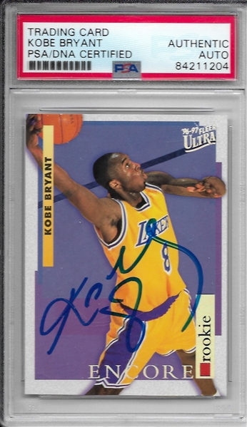 Kobe Bryant ULTRA-RARE Signed 1996-97 Fleer Ultra Rookie Card (PSA/DNA Encapsulated)